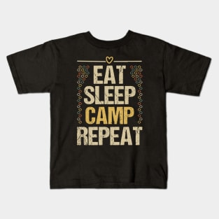 Eat Sleep Camp Repeat Kids T-Shirt